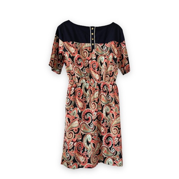 Tommy Hilfiger Paisley Contrast Shoulder Dress Medium - Picture 2 of 3
